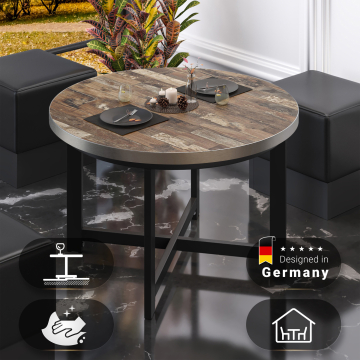 BO | Mesa Bistro | Ø60xH52cm | 25mm | Vintage Viejo/ Negro