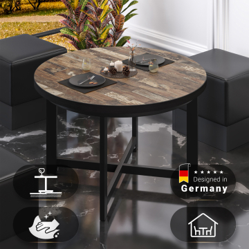 BO | Mesa Bistro | Ø60xH52cm | 25mm | Vintage Viejo/ Negro