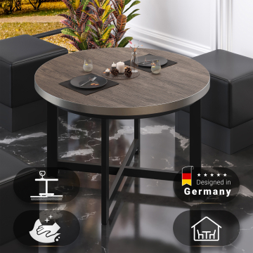 BO | Mesa Bistro | Ø60xH52cm | 25mm | Wenge claro/ Negro