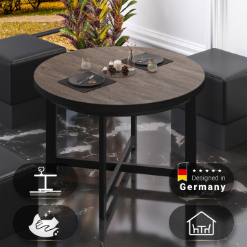 BO | Mesa Bistro | Ø60xH52cm | 25mm | Wenge claro/ Negro