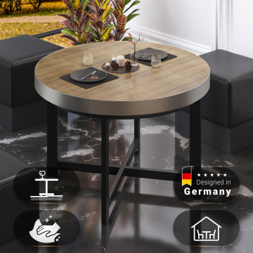 BO | Mesa bistro | Ø60xH54cm | 50mm | roble/ negro