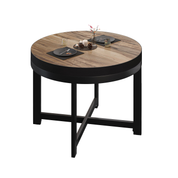 BO | Mesa Bistro | Ø70xH54cm | 50mm | Sheesham/ Negro