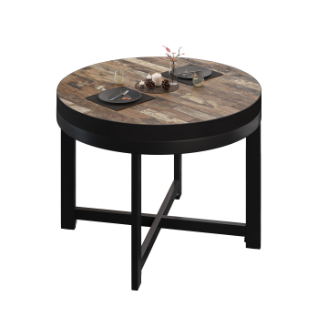 BO | Mesa Bistro | Ø70xH54cm | 50mm | Vintage Viejo/ Negro