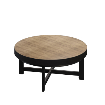 BO | Mesa Bistro Lounge | Ø60xH34cm | 50mm | Roble/ Negro