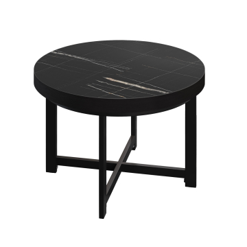 BO | Tavolo da bistrot | Ø60xH54cm | 50mm | Marmo nero/ Nero