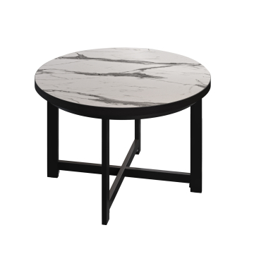 BO | Tavolo da bistrot | Ø80xH52cm | 25mm | Marmo bianco/nero