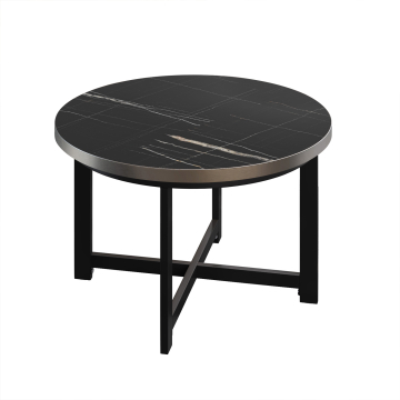 BO | Tavolo da bistrot | Ø80xH52cm | 25mm | Marmo nero/ Nero