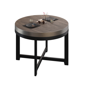 BO | Tavolo da bistrot | Ø80xH54cm | 50mm | Wengé chiaro/nero