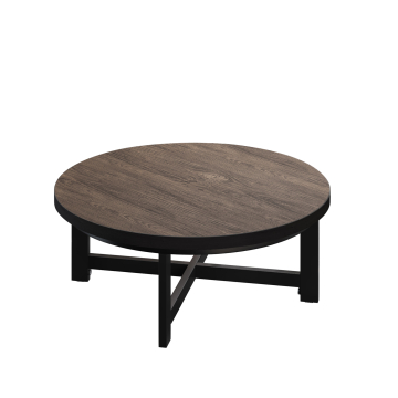 BO | Tavolo da salotto Bistro | Ø80xH32cm | 25mm | Wengé chiaro/Nero