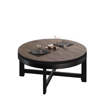 BO | Bistro Lounge-pöytä | Ø70xH32cm | 25mm | Light Wenge/ Black