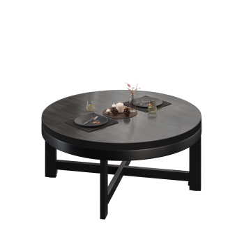 BO | Bistro Lounge-pöytä | Ø70xH32cm | 25mm | Wenge/musta
