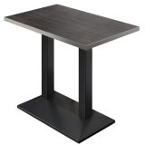 BPA | Bistro Stehtisch | 110 x 60 x 112 cm | Edelstahl Rand | Rechteckig | Wenge / Schwarz