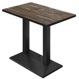 BPA | Stół bistro stojący | 110 x 60 x 112 cm | Czarna krawędź | Prostokątny | Vintage Old / Czarny