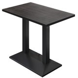 BPA | Bistro Sta tafel | 130 x 80 x 112 cm | Zwarte rand | Rechthoekig | Wenge / Zwart