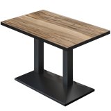 BPA | Bistro Bord | 110 x 60 x 78,5 cm | Rektangulær | Sort kant | Sheesham / Sort