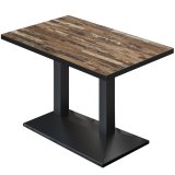BPA | Mesa de bistro | 110 x 60 x 78,5 cm | Rectangular | Borde negro | Vintage Old / Negro