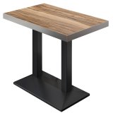 BPA | Bistro Buffébord | 130 x 80 x 114 cm | Rostfritt stål kant | Rektangulär | Sheesham / Svart