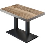 BPA | Bistro Table | 120 x 70 x 81 cm | Rectangular | Stainless Steel Edge | Sheesham / Black