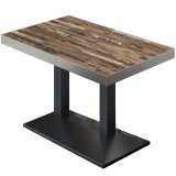 BPA | Bistrobord | 120 x 70 x 81 cm | Rektangulært | Rustfrit stål kant | Vintage Old / Sort