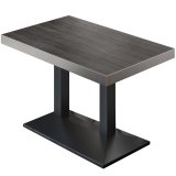 BPA | Bistro Bord | 120 x 70 x 81 cm | Rektangulært | Rustfrit stål kant | Wenge / Sort