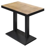 BPA | Mesa alta de bistró | 110 x 60 x 114 cm | Borde negro | Rectangular | Roble / Negro