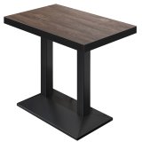 BPA | Mesa alta de bistró | 110 x 60 x 114 cm | Borde negro | Rectangular | Wengué claro / Negro