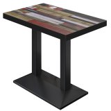 BPA | Bistro Højbord | 110 x 60 x 114 cm | Sort kant | Rektangulært | Vintage Farvet / Sort