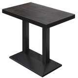 BPA | Bistro Stehtisch | 110 x 60 x 114 cm | Schwarzer Rand | Rechteckig | Wenge / Schwarz