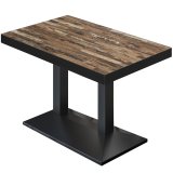BPA | Bistro Table | 120 x 70 x 81 cm | Rectangular | Black Edge | Vintage Old / Black