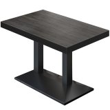 BPA | Table de bistro | 120 x 70 x 81 cm | Rectangulaire | Bord noir | Wenge / Noir