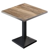 BPA | Bistro Tafel | Vierkant | Randen van roestvrij staal | 70 x 70 x 78,5 cm | Sheesham / Zwart