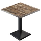 BPA | Bistrotafel | Vierkant | Roestvrijstalen rand | 70 x 70 x 78,5 cm | Vintage Oud / Zwart