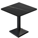 BPA | Bistro Tafel | Vierkant | Zwarte rand | 60 x 60 x 78,5 cm | Zwart marmer / Zwart