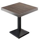BPA | Bistro Tisch | Quadratisch | Edelstahl Rand | 70 x 70 x 81 cm | Light Wenge / Schwarz