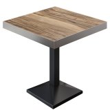 BPA | Bistro Table | Square | Stainless Steel Edge | 70 x 70 x 81 cm | Sheesham / Black