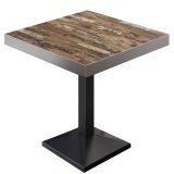 BPA | Bistro Table | Square | Stainless Steel Edge | 70 x 70 x 81 cm | Vintage Old / Black