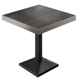 BPA | Bistro Tisch | Quadratisch | Edelstahl Rand | 70 x 70 x 81 cm | Wenge / Schwarz