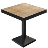 BPA | Bistro Tafel |Vierkant | Zwarte rand | 80 x 80 x 81 cm | Eiken / Zwart
