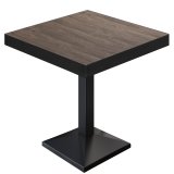 BPA | Mesa de bistró | Cuadrada | Borde negro | 70 x 70 x 81 cm | Wenge claro / negro