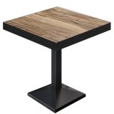 BPA | Mesa de bistró | Cuadrada | Borde negro | 70 x 70 x 81 cm | Sheesham / Negro