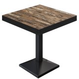 BPA | Mesa de bistró | Cuadrada | Borde negro | 70 x 70 x 81 cm | Vintage Old / Negro