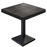 BPA | Mesa de bistró | Cuadrada | Borde negro | 70 x 70 x 81 cm | Wenge / Negro