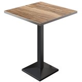 BPA | Bistro Stehtisch | 60 x 60 x 112 cm | Edelstahl Rand | Quadratisch | Sheesham / Schwarz