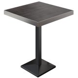 BPA | Bistro Stehtisch | 80 x 80 x 114 cm | Edelstahl Rand | Quadratisch | Wenge / Schwarz