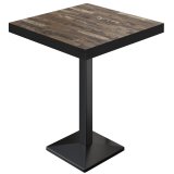 BPA | Bistro Stehtisch | 70 x 70 x 114 cm | Schwarzer Rand | Quadratisch | Vintage Old / Schwarz