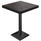 BPA | Bistro Stehtisch | 80 x 80 x 114 cm | Schwarzer Rand | Quadratisch | Wenge / Schwarz