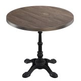 BPR | Table de Bistro | Ø 60 x 74,5 cm | Rond | Bord en acier inoxydable | Light Wenge / Noir