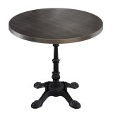 BPR | Table de bistrot | Ø 60 x 74,5 cm | Rond | Bord en acier inoxydable | Wenge / Noir