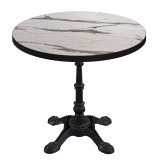 BPR | Tavolo Bistro | Ø 60 x 74,5 cm | Rotondo | Bordo nero | Marmo bianco / Nero