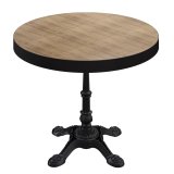 BPR | Table de bistro | Ø 70 x 77 cm | Rond | Bord noir | Chêne / Noir